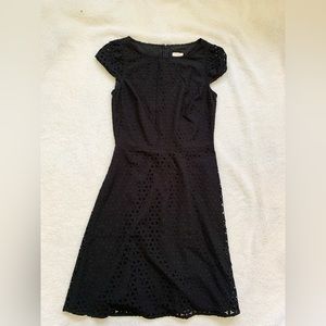 J Crew Dress Size 00 Laser Cut Cap Sleeve Black